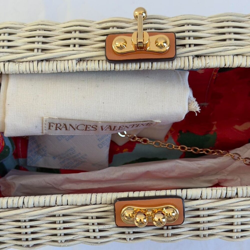 Frances Valentine Pepper Wicker Clutch in White - Picture 10 of 12